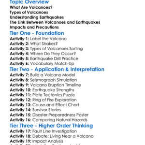 Volcanoes And Earthquakes Worksheet Activity Booklet