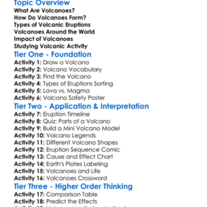 Volcanoes And Volcanic Activity Worksheet Activity Booklet