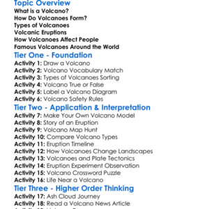 Volcanoes Worksheet Activity Booklet