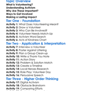 Volunteering And Activism Worksheet Activity Booklet