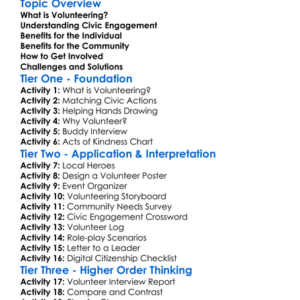 Volunteering And Civic Engagement Worksheet Activity Booklet