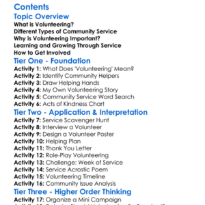 Volunteering And Community Service Worksheet Activity Booklet