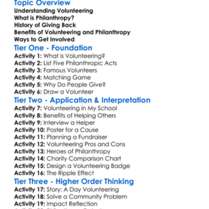 Volunteering And Philanthropy Worksheet Activity Booklet