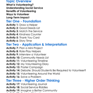 Volunteering And Social Service Worksheet Activity Booklet