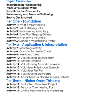 Volunteering For Wellbeing Worksheet Activity Booklet