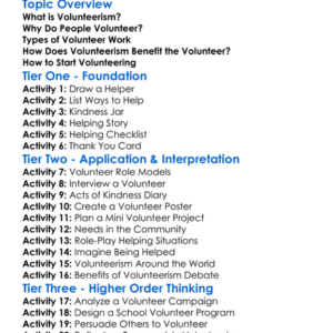 Volunteerism And Helping Others Worksheet Activity Booklet