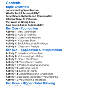 Volunteerism And Social Responsibility Worksheet Activity Booklet