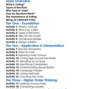 Voting And Elections Worksheet Activity Booklet
