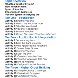 Voucher System Worksheet Activity Booklet