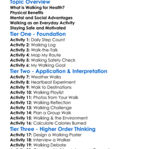 Walking For Health Worksheet Activity Booklet