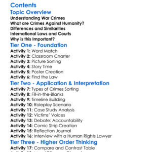 War Crimes And Crimes Against Humanity Worksheet Activity Booklet