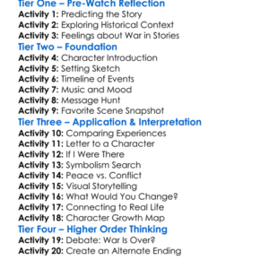 War Is Over 2023 Worksheet Activity Booklet
