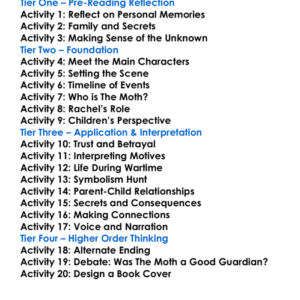 Warlight Michael Ondaatje Worksheet Activity Booklet
