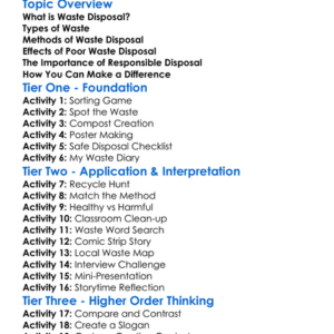 Waste Disposal And Health Worksheet Activity Booklet