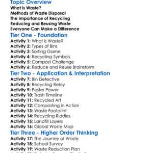 Waste Disposal And Recycling Worksheet Activity Booklet