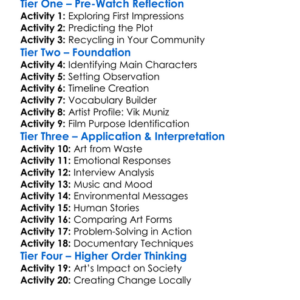 Waste Land 2010 Worksheet Activity Booklet