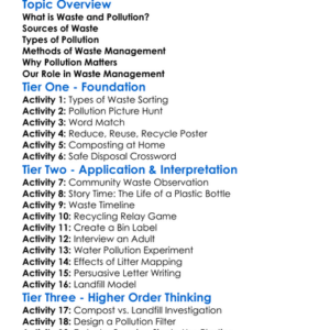 Waste Management And Pollution Worksheet Activity Booklet