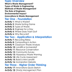 Waste Management In Engineering Worksheet Activity Booklet