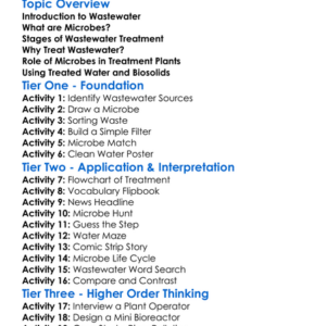 Wastewater Treatment And Microbes Worksheet Activity Booklet