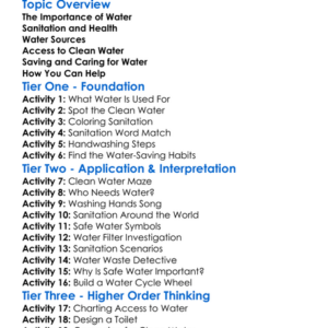 Water And Sanitation Worksheet Activity Booklet