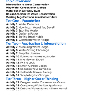 Water Conservation Design Worksheet Activity Booklet