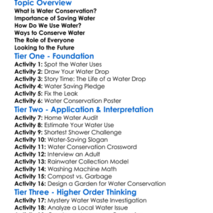 Water Conservation Worksheet Activity Booklet