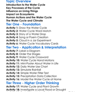 Water Cycle And Life Worksheet Activity Booklet