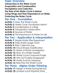 Water Cycle And Living Things Worksheet Activity Booklet