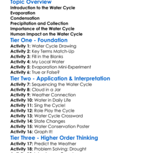 Water Cycle Worksheet Activity Booklet