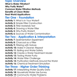 Water Filtration And Purification Worksheet Activity Booklet