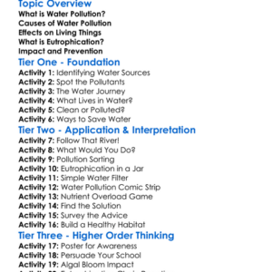 Water Pollution And Eutrophication Worksheet Activity Booklet