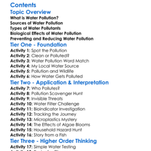 Water Pollution And Its Biological Impact Worksheet Activity Booklet