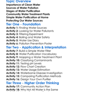 Water Purification And Treatment Worksheet Activity Booklet
