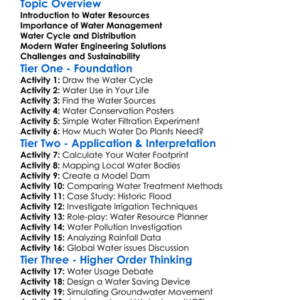 Water Resources Engineering Worksheet Activity Booklet