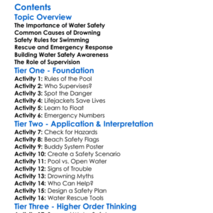 Water Safety And Drowning Prevention Worksheet Activity Booklet