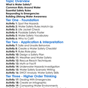 Water Safety Worksheet Activity Booklet