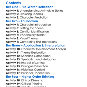 Watership Down 1978 Sensitive But High School Appropriate Worksheet Activity Booklet