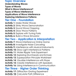 Wave Interference Worksheet Activity Booklet