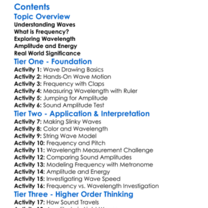 Wave Properties Frequency Wavelength Amplitude Worksheet Activity Booklet