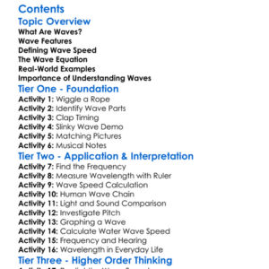 Wave Speed Frequency And Wavelength Worksheet Activity Booklet