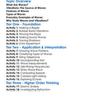Waves And Vibrations Worksheet Activity Booklet