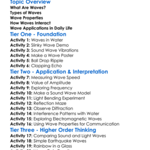 Waves And Wave Properties Worksheet Activity Booklet