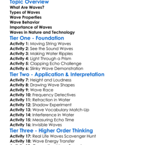 Waves Worksheet Activity Booklet