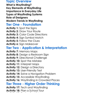 Wayfinding Design Worksheet Activity Booklet
