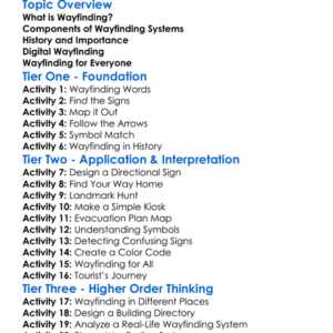 Wayfinding Systems Worksheet Activity Booklet