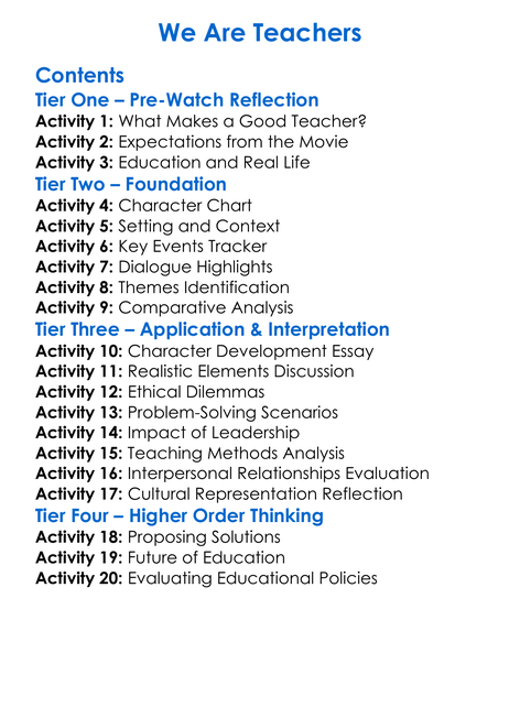 We Are Teachers Worksheet Activity Booklet