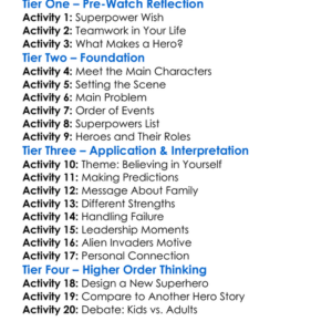 We Can Be Heroes 2020 Worksheet Activity Booklet