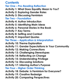 We Should All Be Feminists Chimamanda Ngozi Adichie Worksheet Activity Booklet