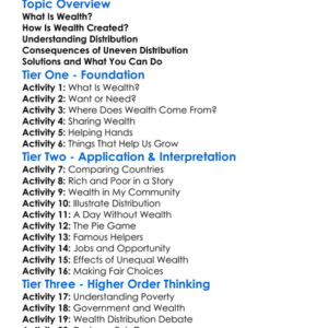 Wealth And Distribution Worksheet Activity Booklet