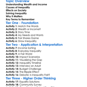 Wealth And Income Inequality Worksheet Activity Booklet